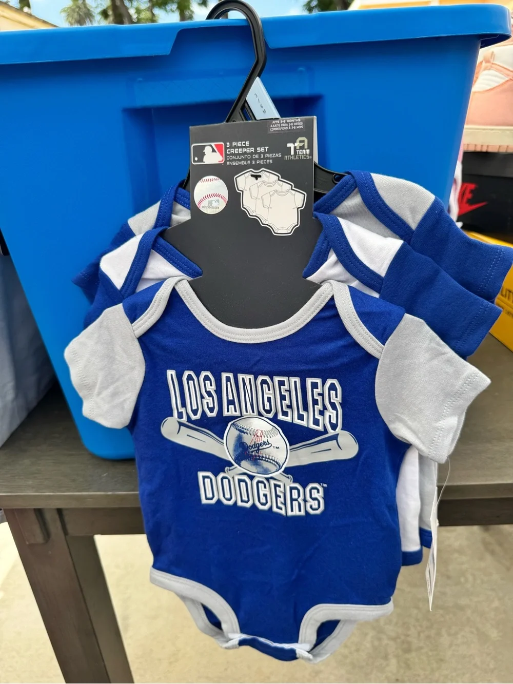 Los Angeles Dodgers boys Multi Color Cotton 3pk Onesies